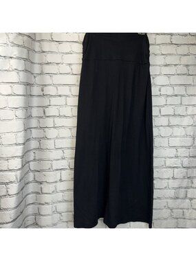 Wet Seal Womens Maxi Long Skirt Soft Stretch Black Layered Straight Casual